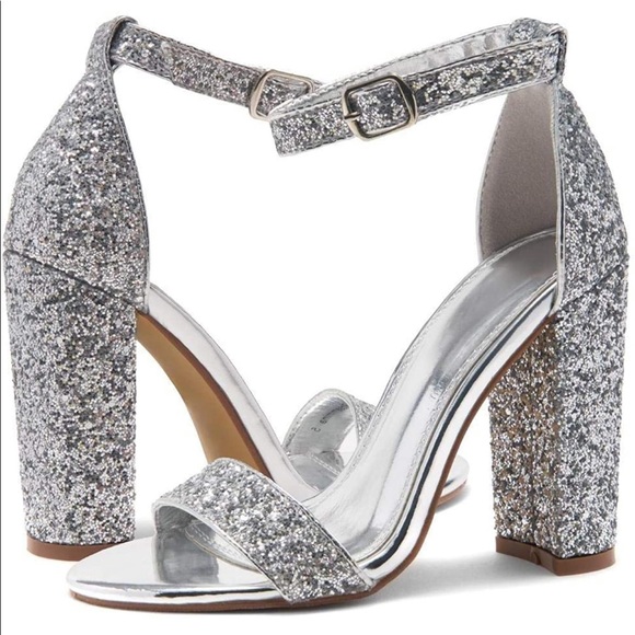 Glitter Open Toe Ankle Strap Sandal - Picture 4 of 8